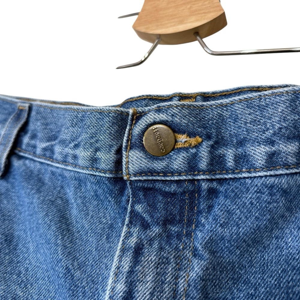 Carhartt Jeans Mens 38 X 32 Blue Denim Cotton Carpenter Double Knee Work Wear - Picture 3 of 10